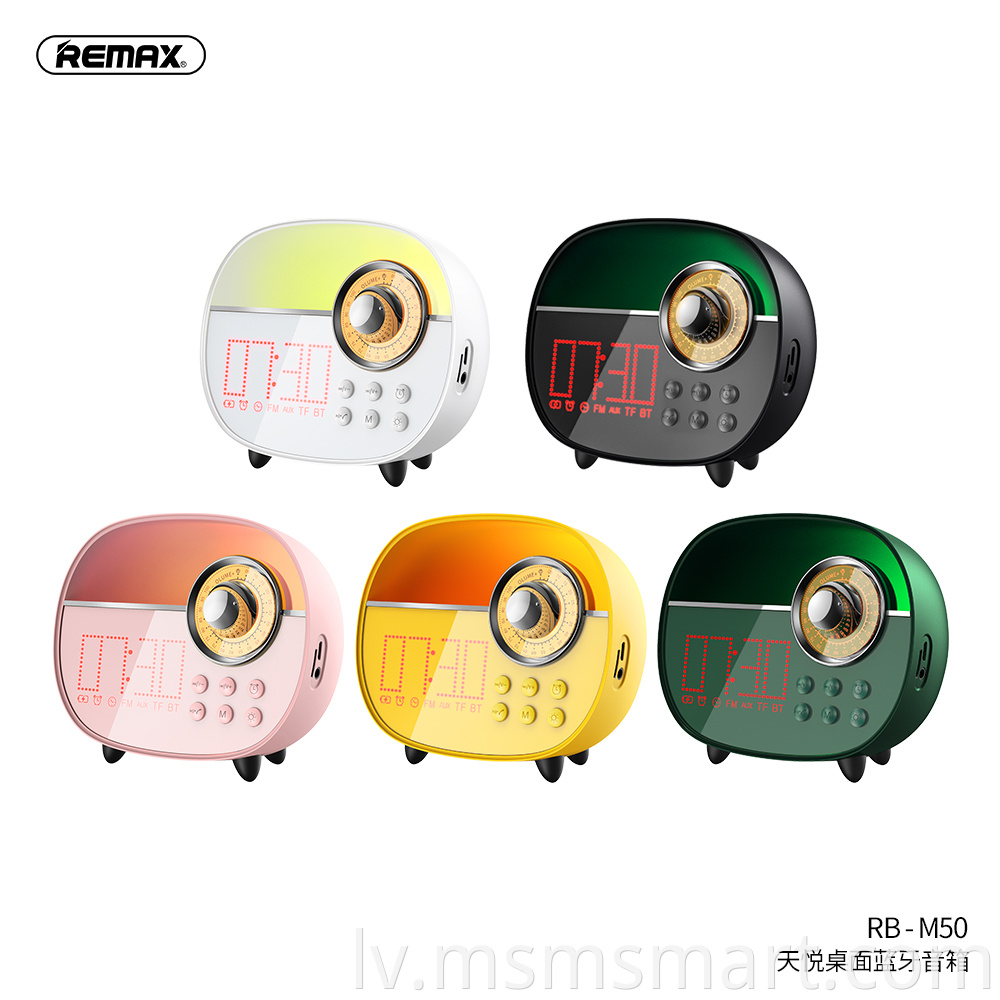 REMAX Jauns RB-M50 krāsains atmosfēras lampas Bluetooth skaļrunis ar uzlādējamu akumulatoru